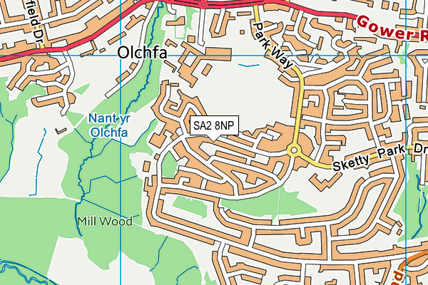 SA2 8NP map - OS VectorMap District (Ordnance Survey)