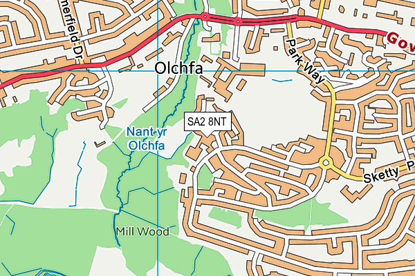 SA2 8NT map - OS VectorMap District (Ordnance Survey)