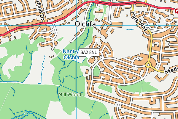 SA2 8NU map - OS VectorMap District (Ordnance Survey)