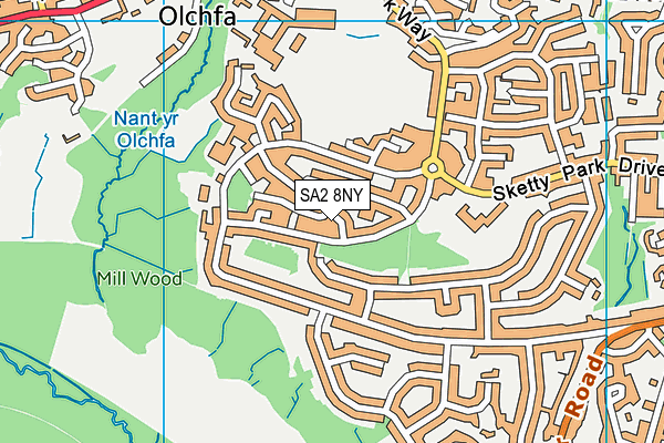 SA2 8NY map - OS VectorMap District (Ordnance Survey)