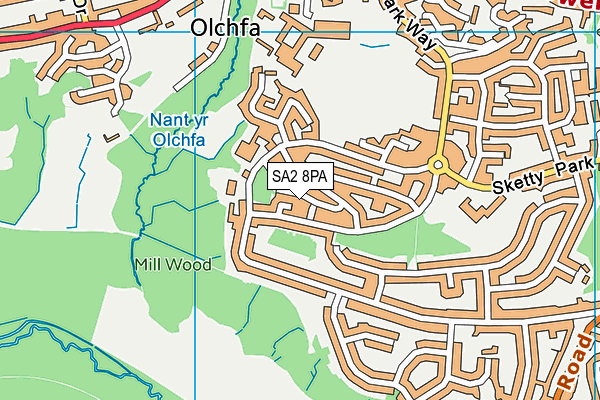 SA2 8PA map - OS VectorMap District (Ordnance Survey)