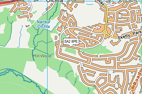 SA2 8PE map - OS VectorMap District (Ordnance Survey)