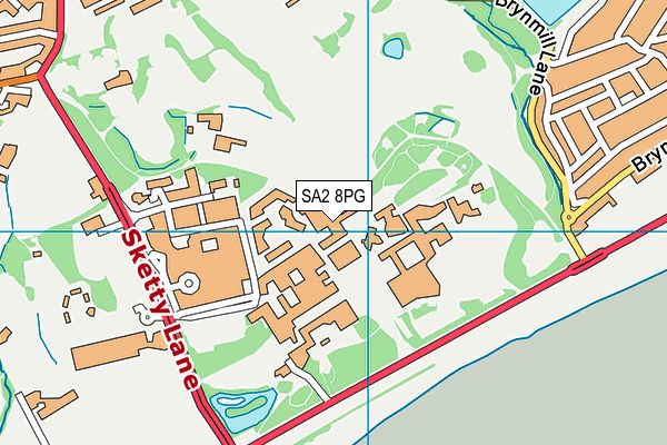 SA2 8PG map - OS VectorMap District (Ordnance Survey)