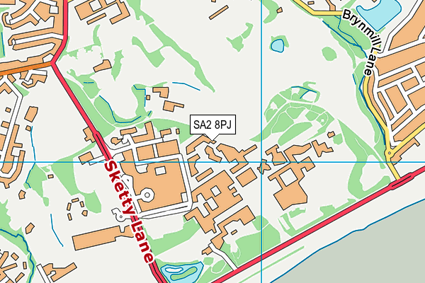SA2 8PJ map - OS VectorMap District (Ordnance Survey)