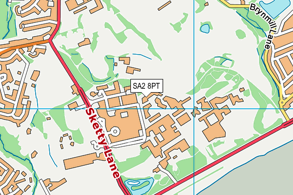 SA2 8PT map - OS VectorMap District (Ordnance Survey)