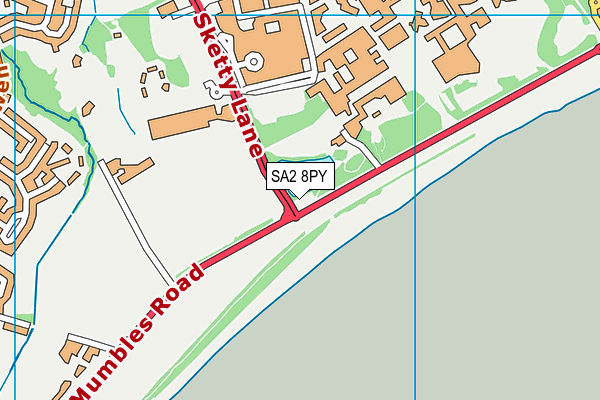 SA2 8PY map - OS VectorMap District (Ordnance Survey)