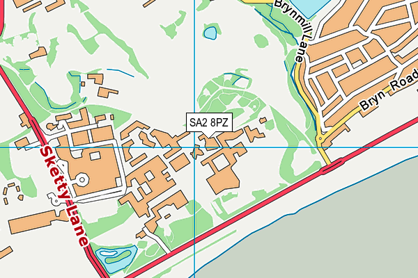 SA2 8PZ map - OS VectorMap District (Ordnance Survey)