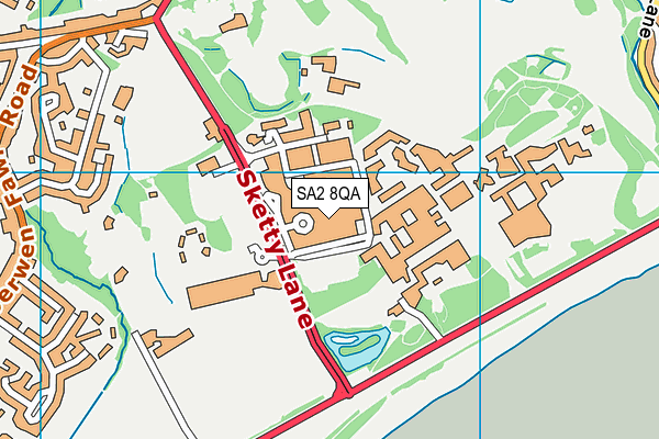 SA2 8QA map - OS VectorMap District (Ordnance Survey)