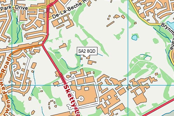 SA2 8QD map - OS VectorMap District (Ordnance Survey)