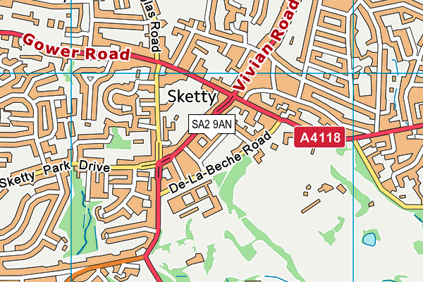 SA2 9AN map - OS VectorMap District (Ordnance Survey)