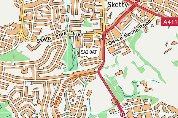 SA2 9AT map - OS VectorMap District (Ordnance Survey)