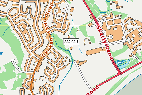 SA2 9AU map - OS VectorMap District (Ordnance Survey)