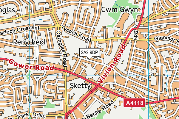 SA2 9DP map - OS VectorMap District (Ordnance Survey)