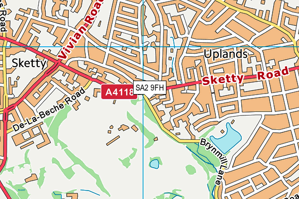 SA2 9FH map - OS VectorMap District (Ordnance Survey)