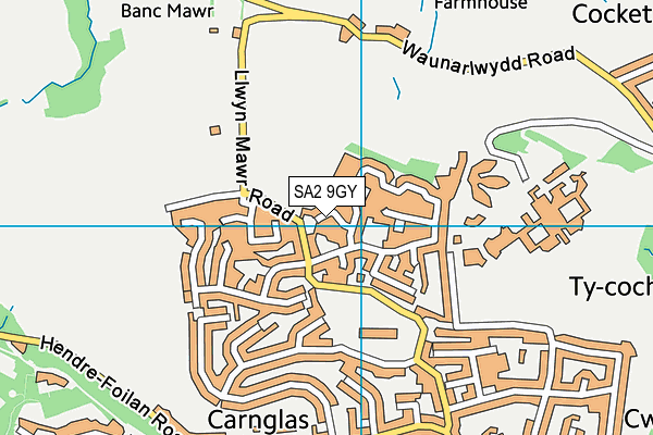 SA2 9GY map - OS VectorMap District (Ordnance Survey)