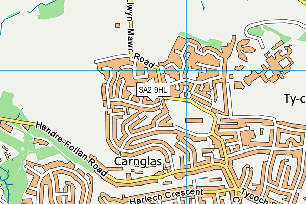 SA2 9HL map - OS VectorMap District (Ordnance Survey)