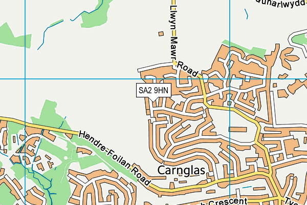 SA2 9HN map - OS VectorMap District (Ordnance Survey)