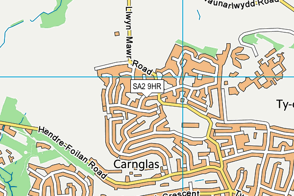SA2 9HR map - OS VectorMap District (Ordnance Survey)