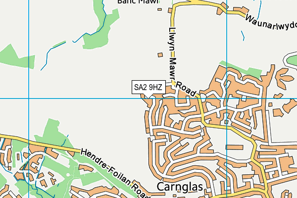SA2 9HZ map - OS VectorMap District (Ordnance Survey)