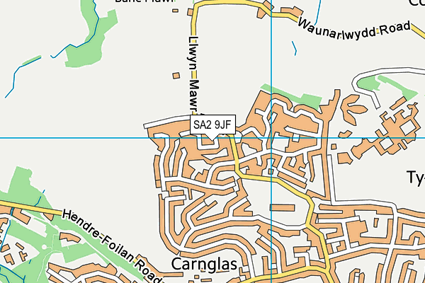 SA2 9JF map - OS VectorMap District (Ordnance Survey)