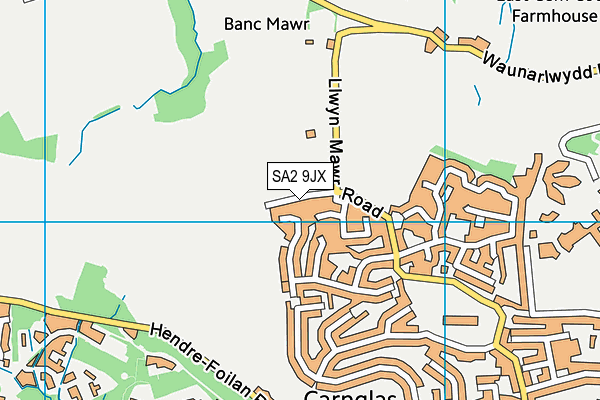 SA2 9JX map - OS VectorMap District (Ordnance Survey)