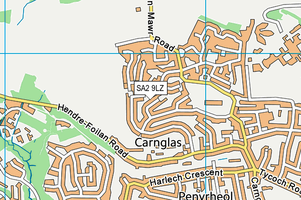 SA2 9LZ map - OS VectorMap District (Ordnance Survey)