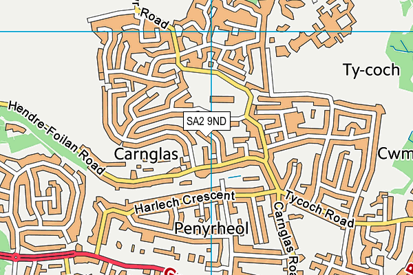 SA2 9ND map - OS VectorMap District (Ordnance Survey)