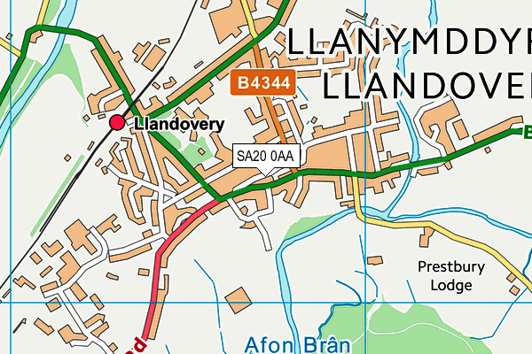Map of LLANDOVERY SHEEP FESTIVAL CIC at district scale