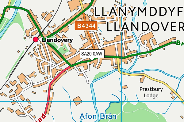 SA20 0AW map - OS VectorMap District (Ordnance Survey)