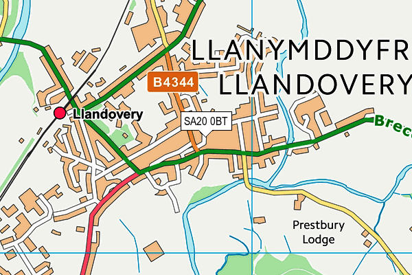 SA20 0BT map - OS VectorMap District (Ordnance Survey)