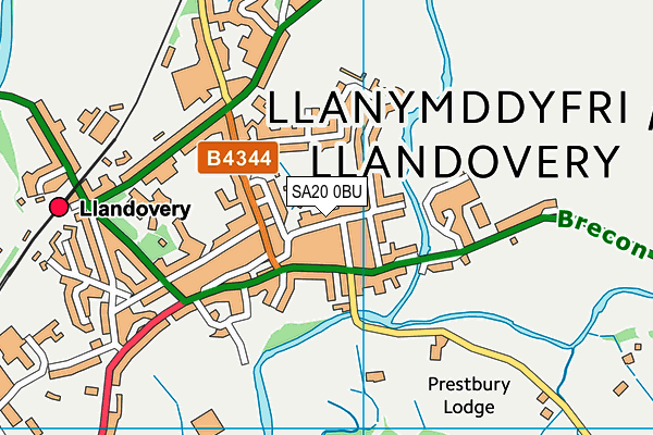 SA20 0BU map - OS VectorMap District (Ordnance Survey)