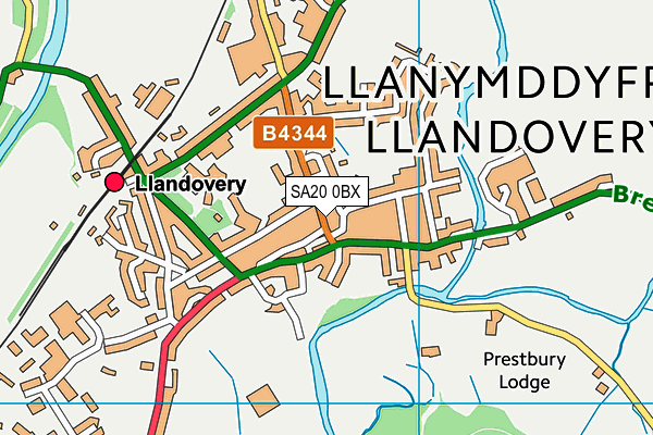 SA20 0BX map - OS VectorMap District (Ordnance Survey)