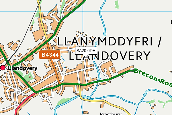 SA20 0DH map - OS VectorMap District (Ordnance Survey)