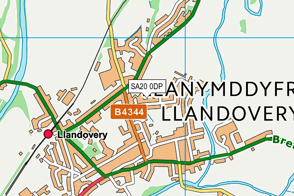 SA20 0DP map - OS VectorMap District (Ordnance Survey)