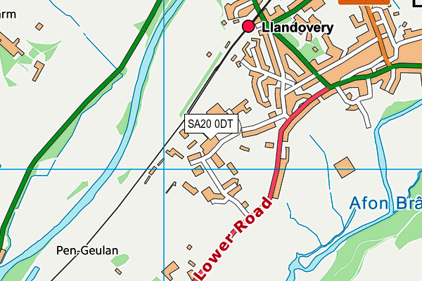 Map of LLANDOVERY RFC (PLAYERS) LTD at district scale