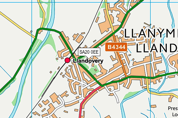 Coleg Llanymddyfri map (SA20 0EE) - OS VectorMap District (Ordnance Survey)