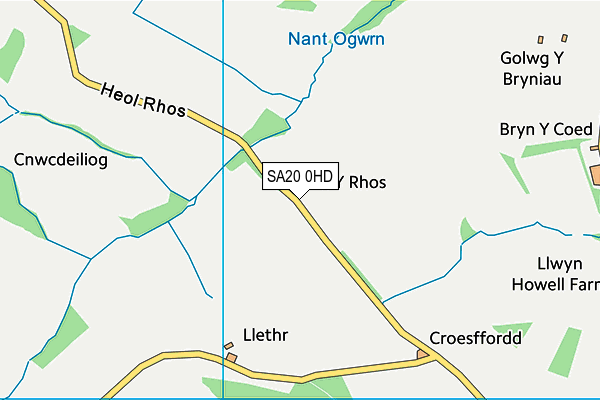 SA20 0HD map - OS VectorMap District (Ordnance Survey)