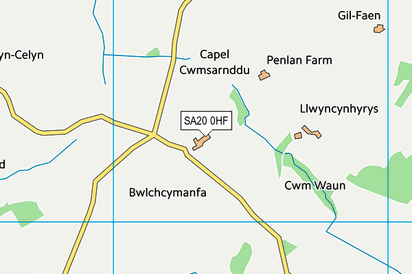 SA20 0HF map - OS VectorMap District (Ordnance Survey)