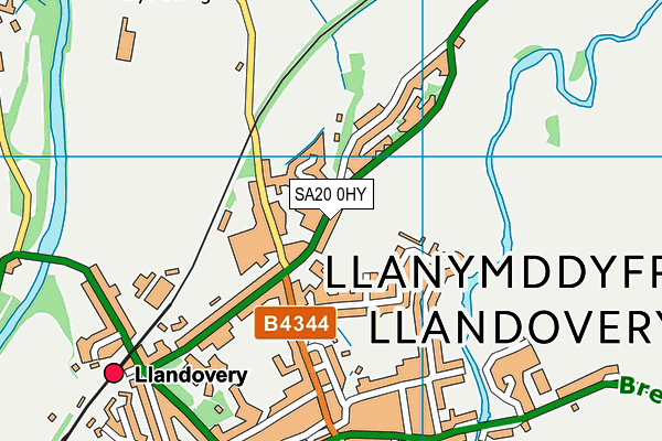 Ysgol Rhys Prichard map (SA20 0HY) - OS VectorMap District (Ordnance Survey)