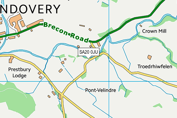 SA20 0JU map - OS VectorMap District (Ordnance Survey)