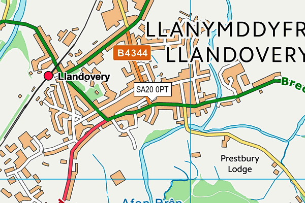 SA20 0PT map - OS VectorMap District (Ordnance Survey)