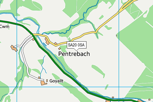 SA20 0SA map - OS VectorMap District (Ordnance Survey)