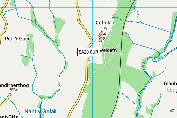 SA20 0UR map - OS VectorMap District (Ordnance Survey)