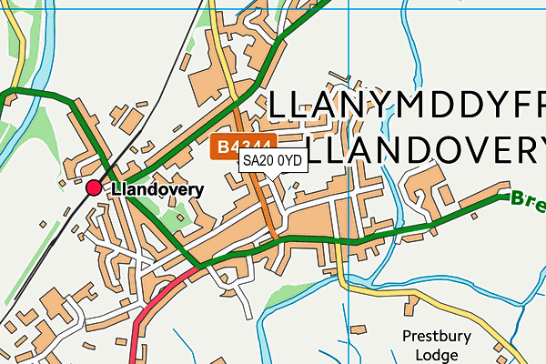 SA20 0YD map - OS VectorMap District (Ordnance Survey)