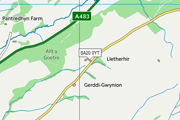 SA20 0YT map - OS VectorMap District (Ordnance Survey)