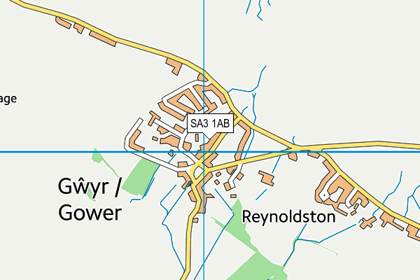SA3 1AB map - OS VectorMap District (Ordnance Survey)