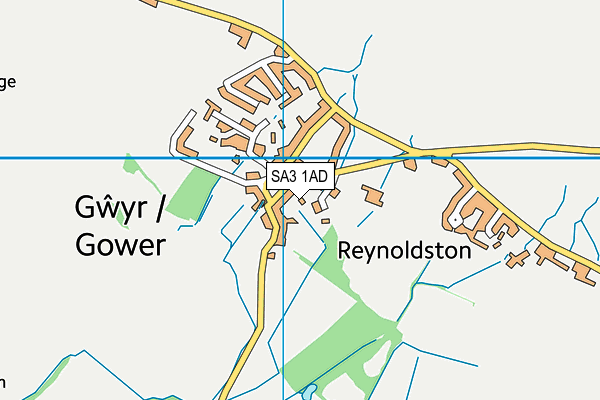 SA3 1AD map - OS VectorMap District (Ordnance Survey)