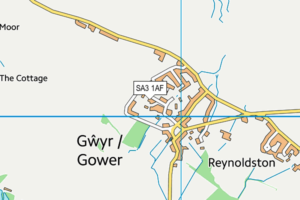 SA3 1AF map - OS VectorMap District (Ordnance Survey)
