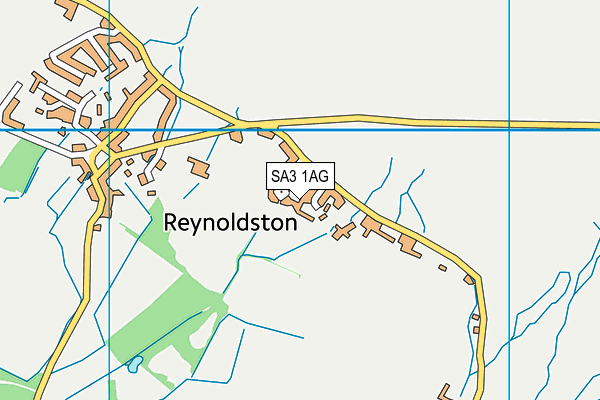 SA3 1AG map - OS VectorMap District (Ordnance Survey)