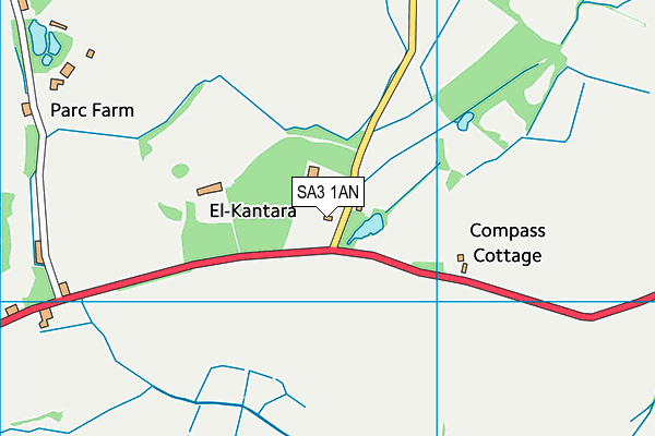 SA3 1AN map - OS VectorMap District (Ordnance Survey)